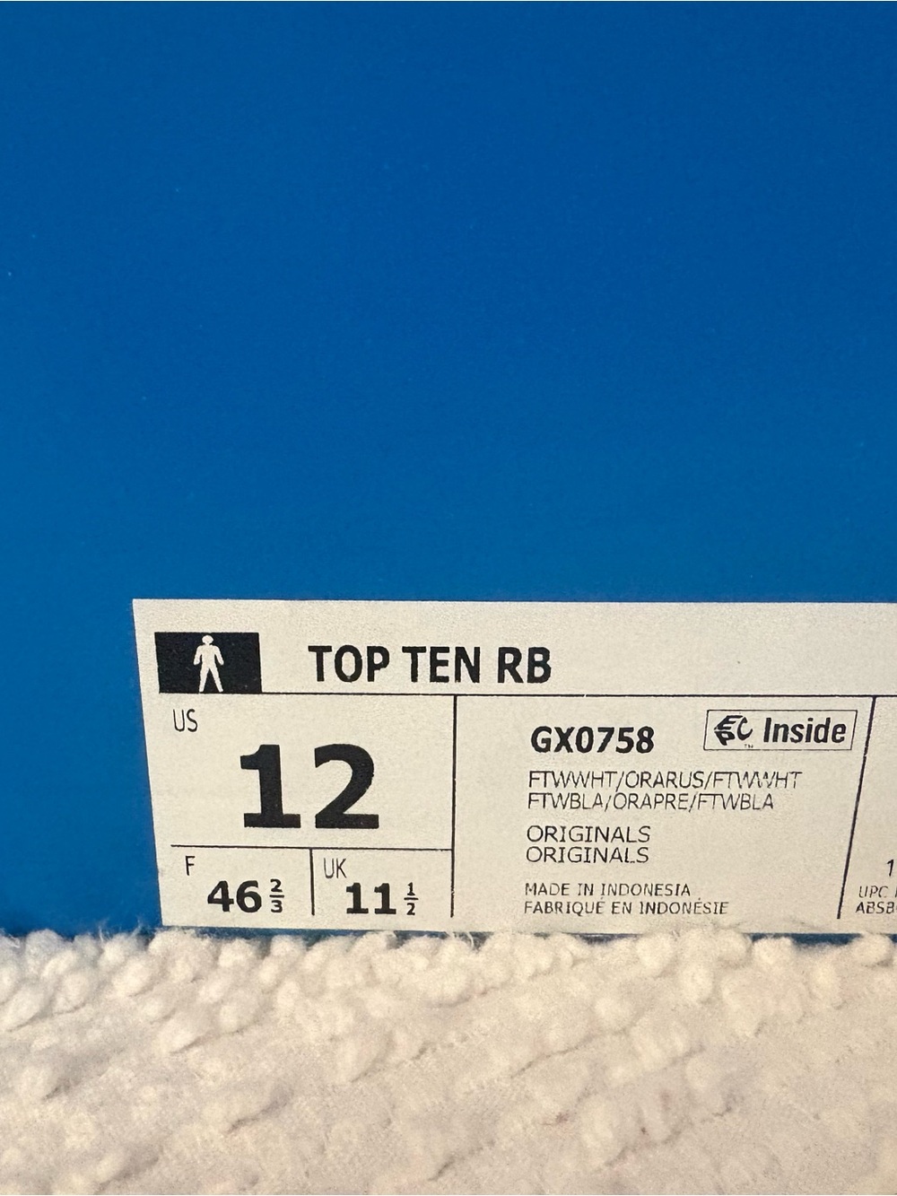 adidas High-Top Athletic Sneakers in White & Orange - Picture 3 of 4